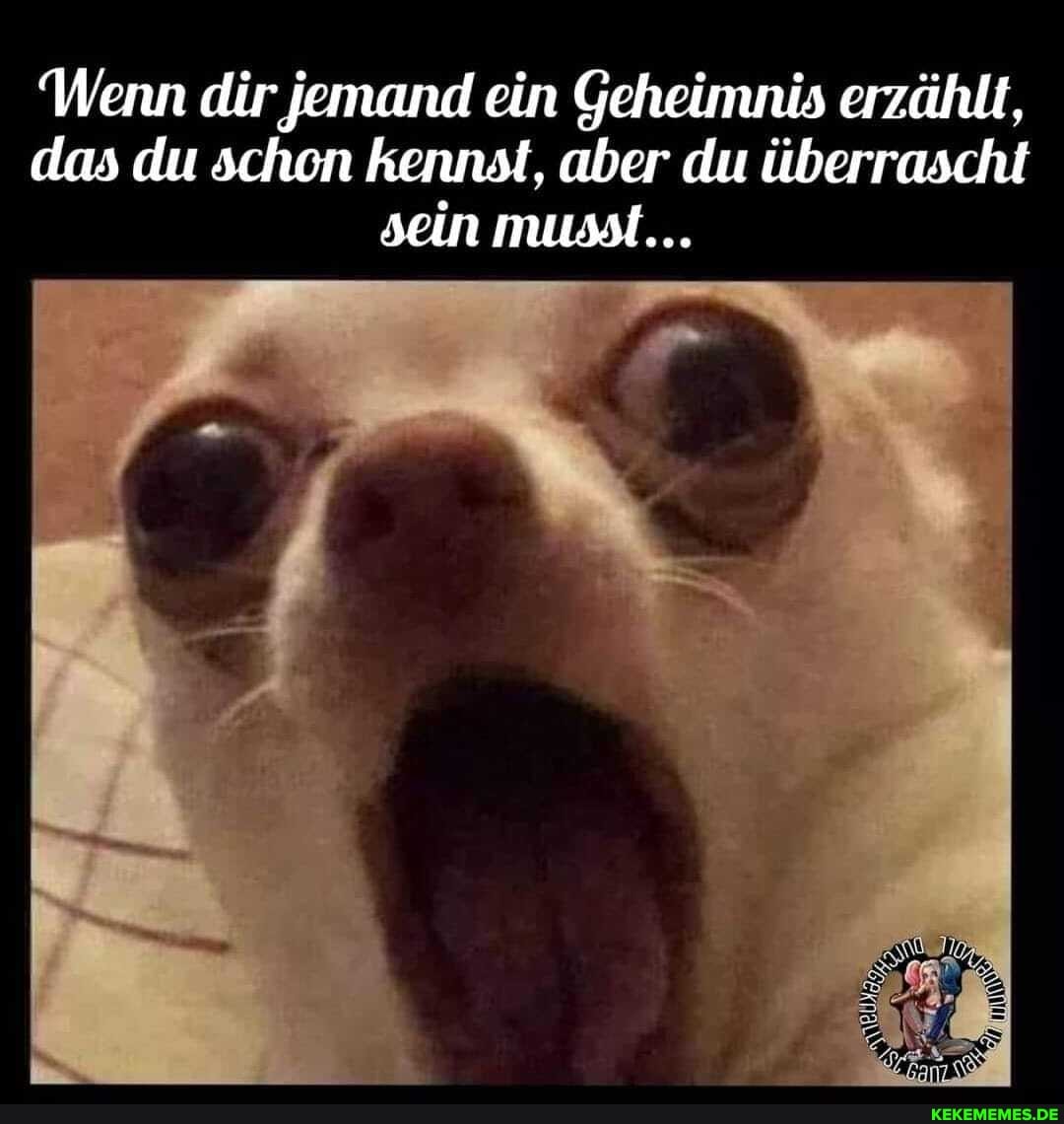 Wenn dir jemand ein Geheimnis erzählt, das du schon kennst, aber du überrascht sein musal...
