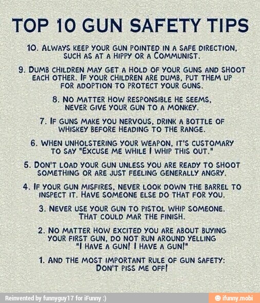 TOP 10 GUN SAFETY TIPS 10. ALWAYS KEEP YOUR GUN POINTED IN A SAFE ...