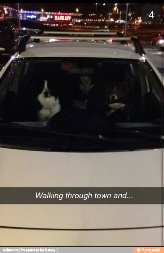 Walking through town and...