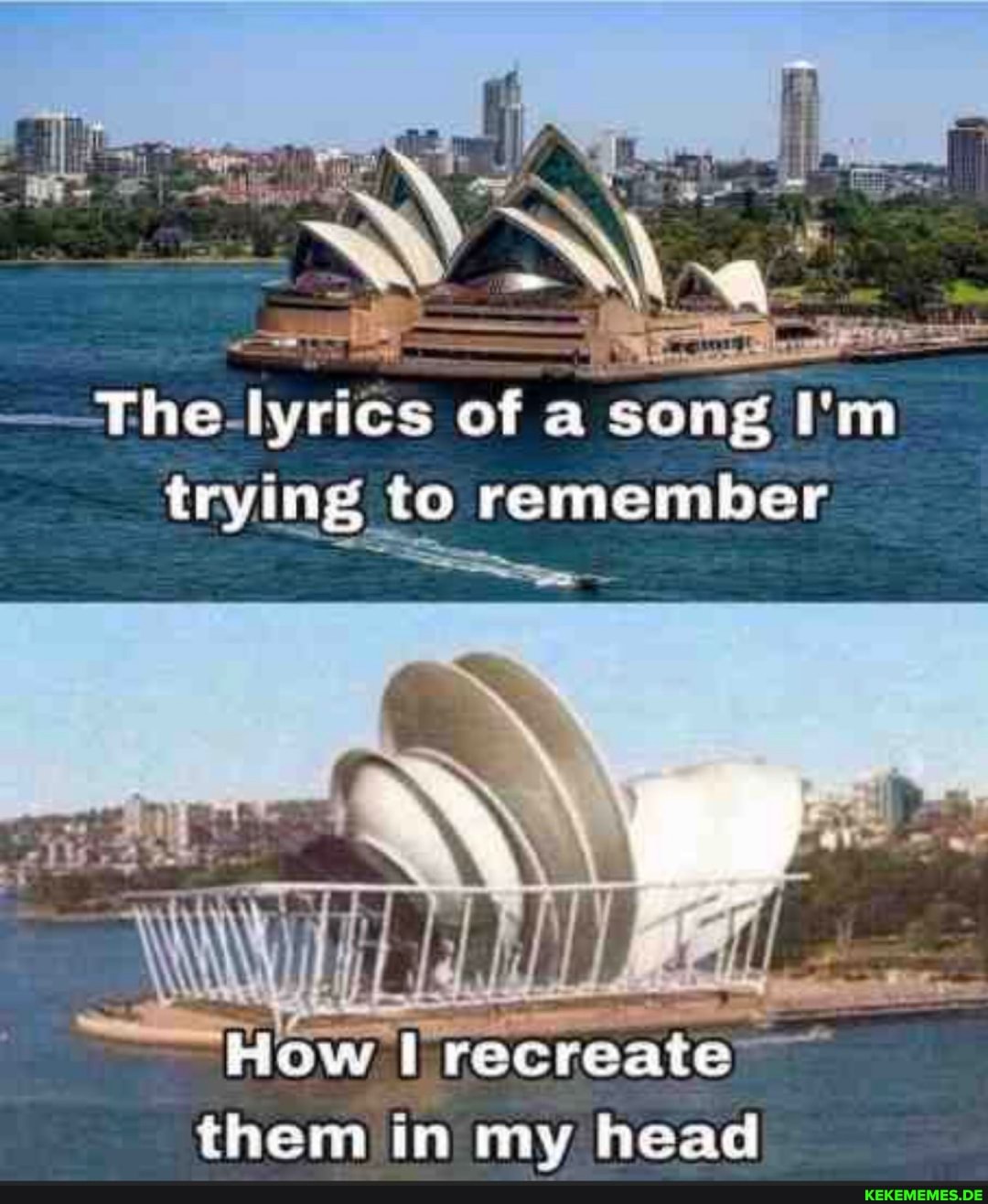 -_The- lyrics of 'song I'm trying to remember
How recreate them in my head