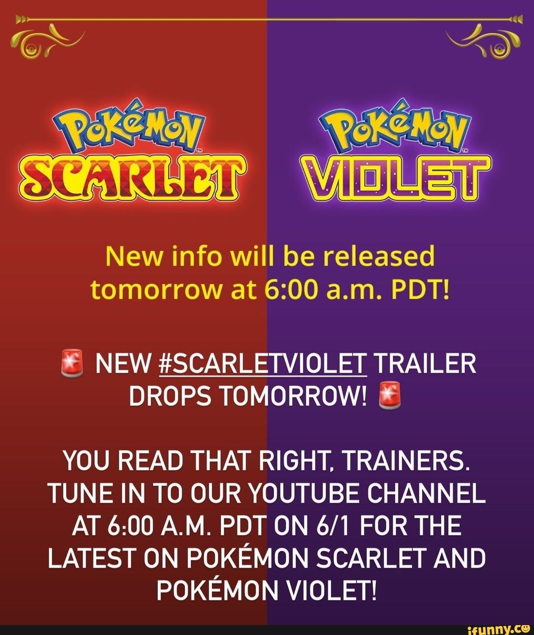 A new Pokemon Scarlet and Violet trailer drops tomorrow