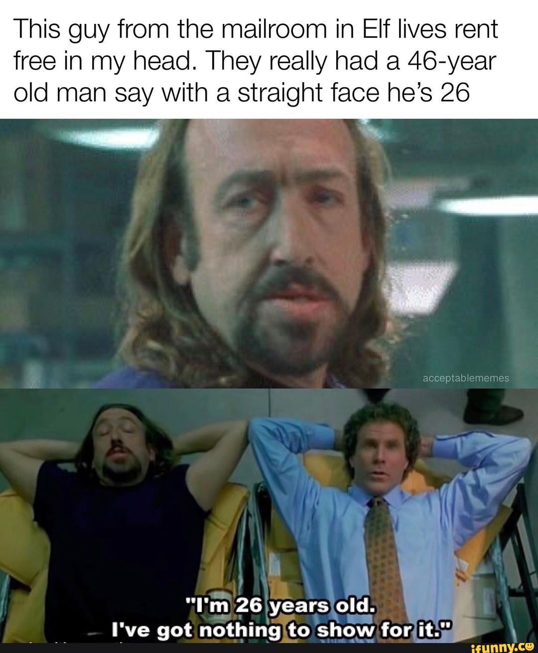 This guy from the mailroom in Elf lives rent free in my head. They