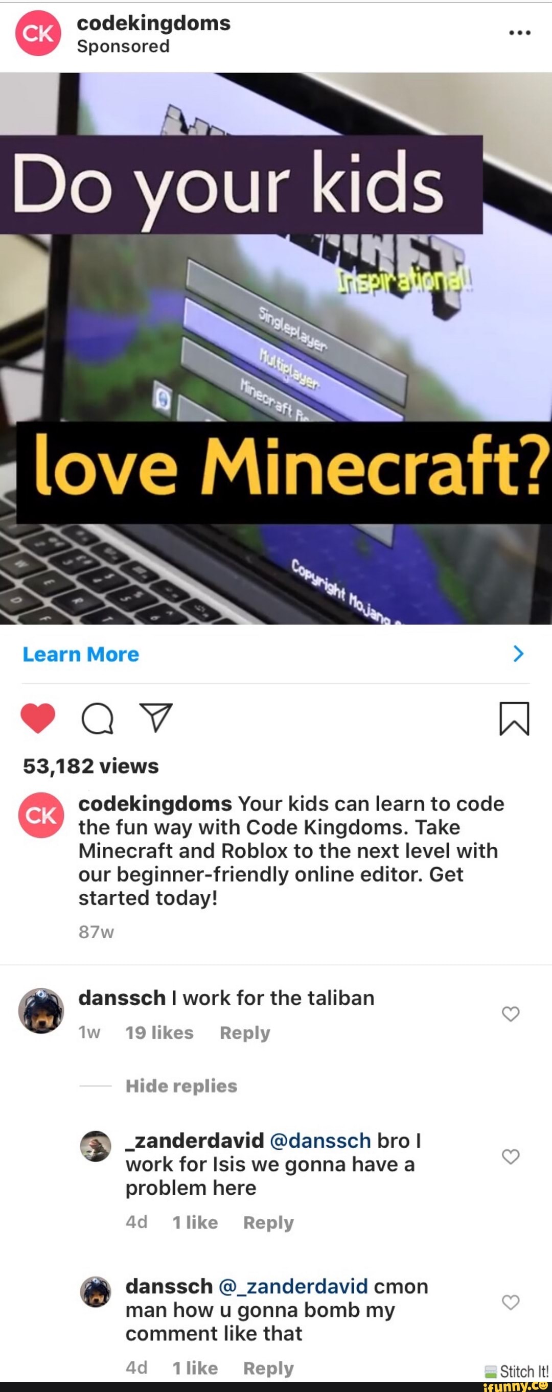 Wee Sponsored Q Codekingdoms Your Kids Can Learn To Code The Fun Way With Code Kingdoms Take Minecraft And Roblox To The Next Level With Our Beginner Friendly Online Editor Get Started Today - roblox next level