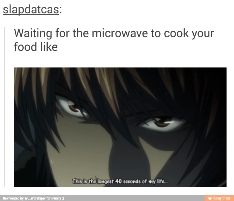 slapdatcas:
Waiting for the microwave to cook your
food like
This is, the longest 40 seconds of my life.