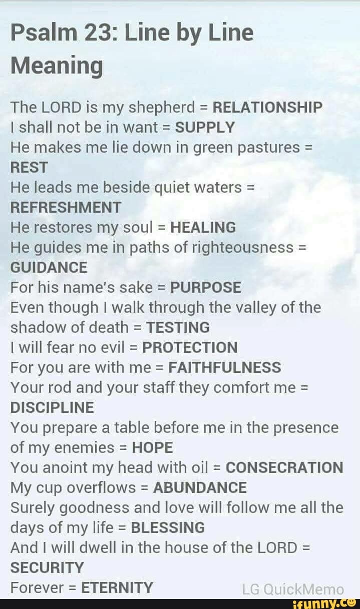  psalm 23 line by line meaning the lord is my shepherd relationship i 