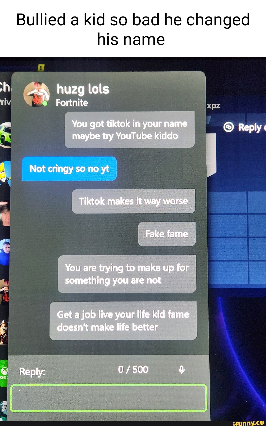 Bullied a kid so bad he changed his name SS, huzg lols Fortnite You got ...