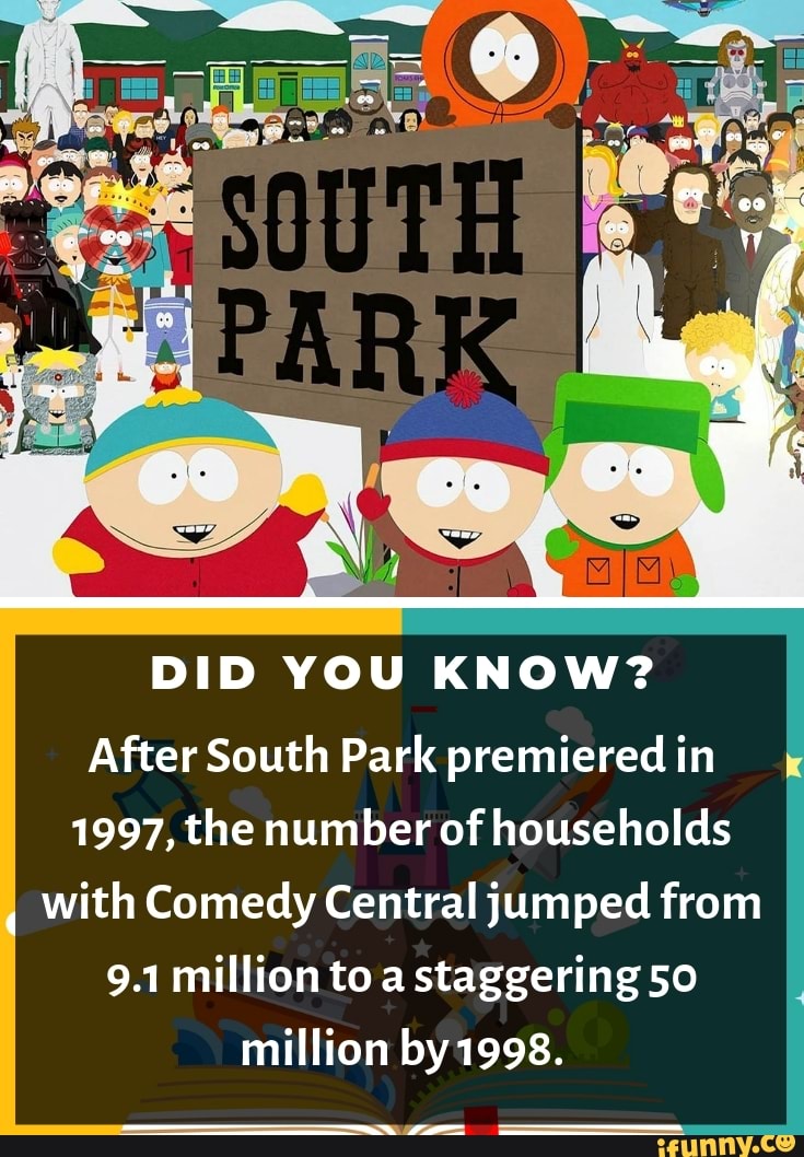 DID YOU KNOW? After South Park premiered in 1997, the number of