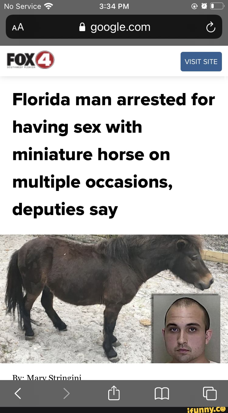 No Service PM can) aA FOX@) Florida man arrested for having sex with  miniature horse on multiple occasions, deputies say - iFunny