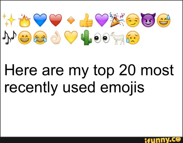 Here are my top 20 most recently used emojis - )