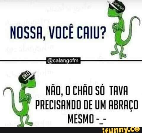 NÃO, O CHÃO SÓ TAVA
PRECISANDO DE UM ABRAÇO
MESMO