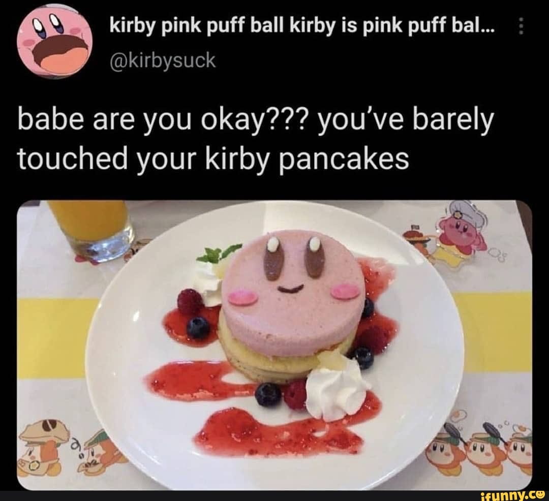 kirby pink puff ball on X: kirby pancake maker wveryone should