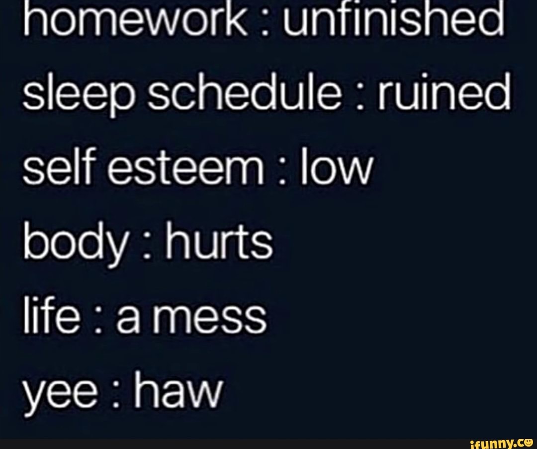 homework ruins sleep schedule