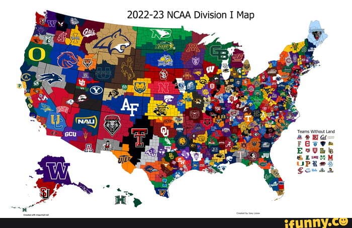 2022-23 NCAA Division I Map - iFunny