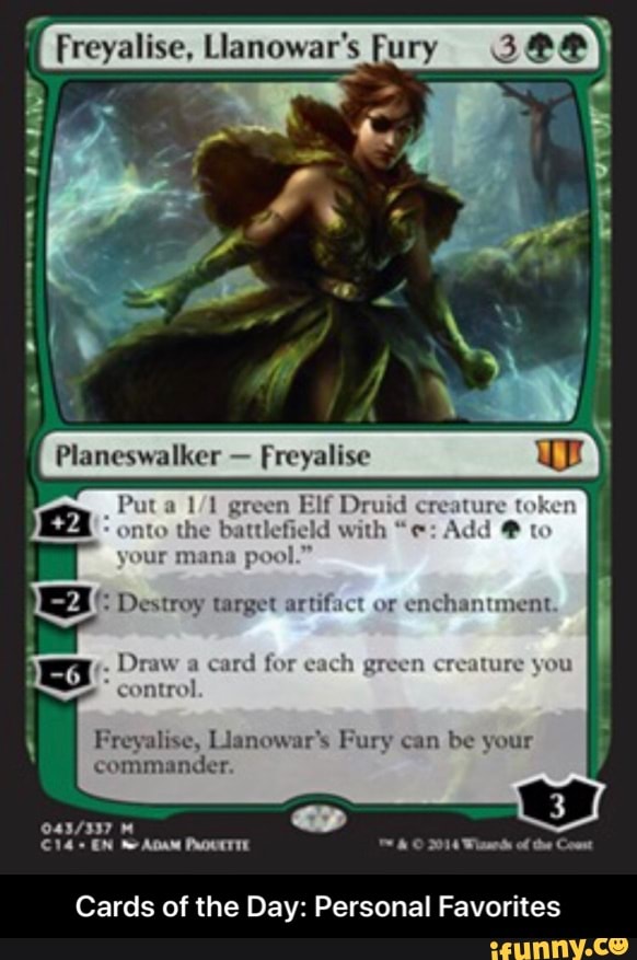 Freyalise, Llanowar's
commander.
Cards of the Day: Personal Favorites - Cards of the Day: Personal Favorites