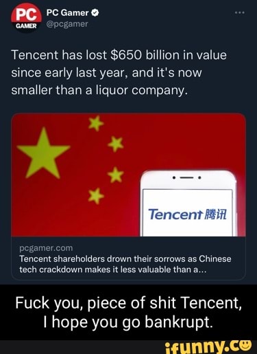 PC PC Gamer Tencent has lost $650 billion in value since early last ...