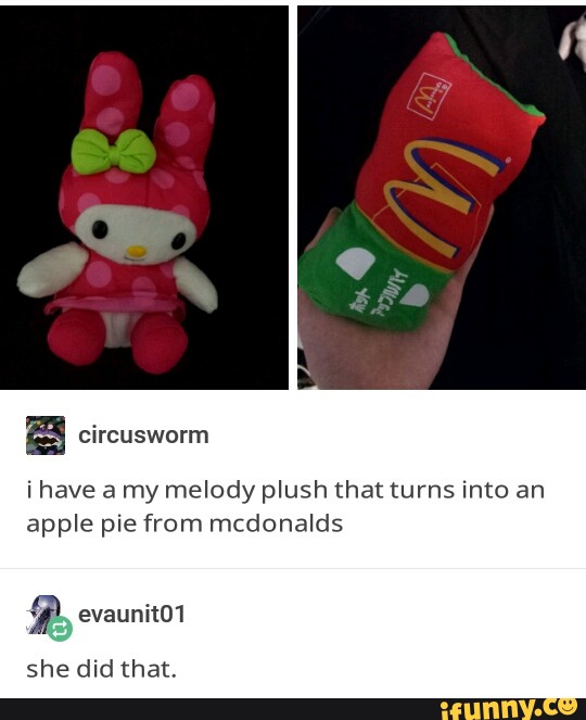 I Have A My Melody Plush That Turns Into An Apple Pie From