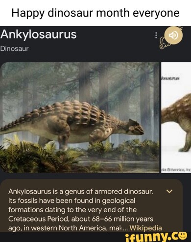 Happy dinosaur month everyone Ankylosaurus Dinosaur Ankylosaurus is a ...