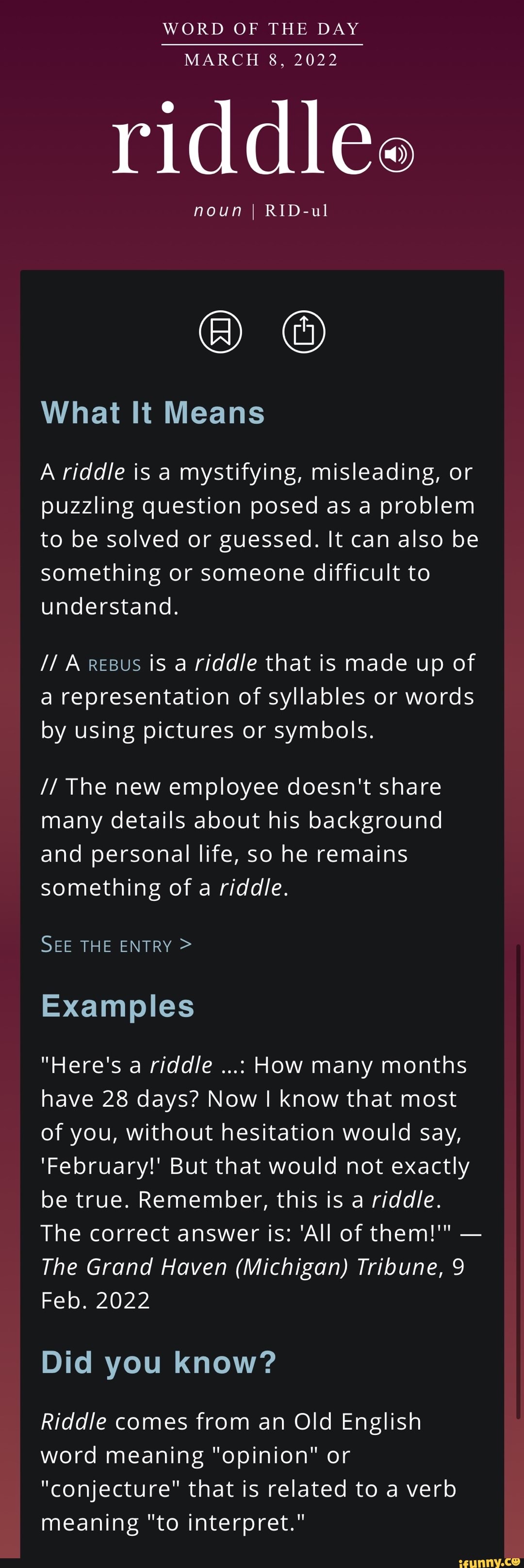 word-of-the-day-march-8-2022-riddle-noun-i-kid-what-it-means-a-riddle