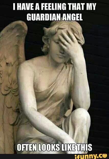 HAVE A FEELING THAT MY GUARDIAN ANGEL
OFTEX LOOKS LIKETHIS