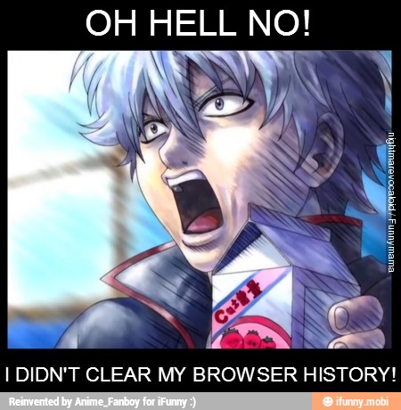 OH HELL NO!
I DIDN'T CLEAR MY BROWSER HISTORY!