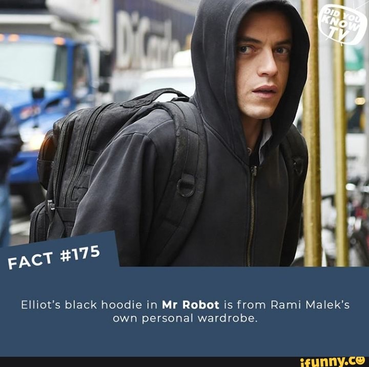 Elliot's Black Hoodie In Mr Robot Is From Rami Malek's Own Personal ...