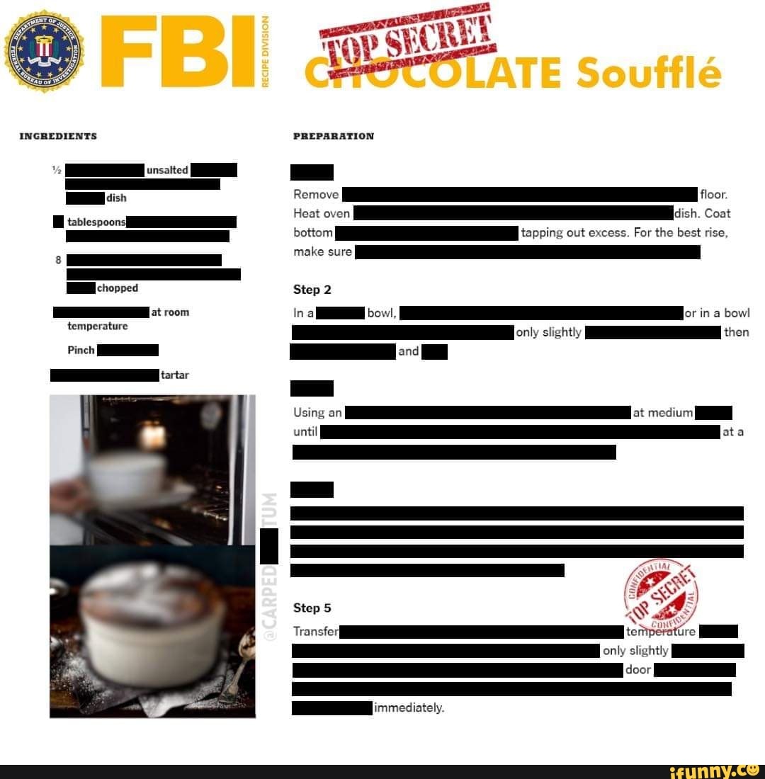 FBI INGREDIENTS chopped temperature inch PREPARATION Remove Heat cr