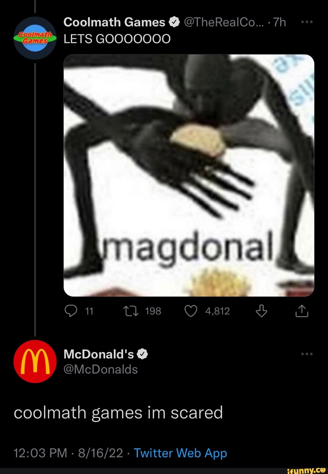 Coolmath Games @TheRealCo... LETS GOOOO00O On 4,812 McDonald's coolmath  games im scared - )