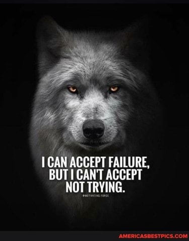 CAN ACCEPT FAILURE,
BUTI CAN'T ACCEPT NOT TRYING.