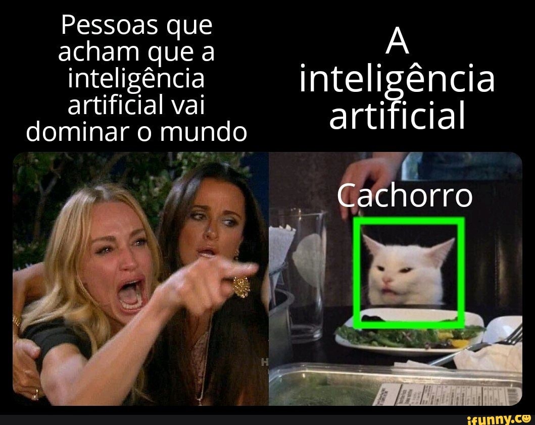 Pessoas que acham que a
inteligência artificial vai dominar mundo artificial
inteligência
artificial
Cachorro