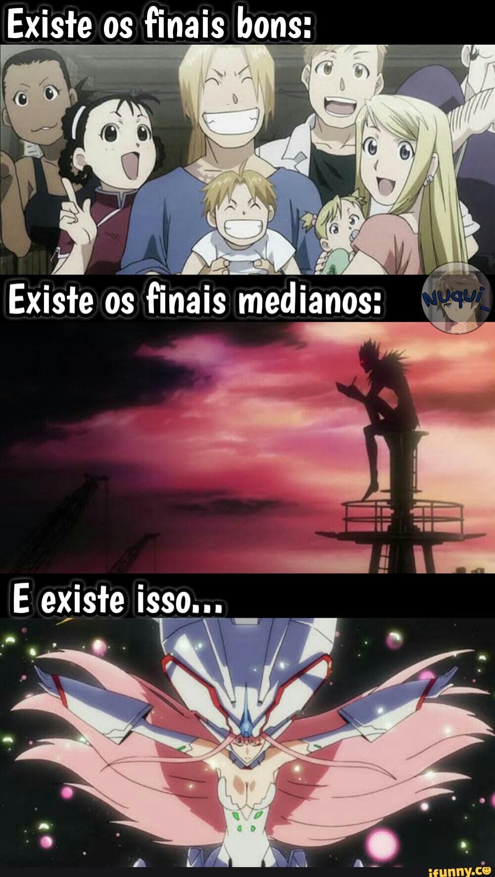 Existe os finais bons:
Existe os finais medianos:
E existe isso,..