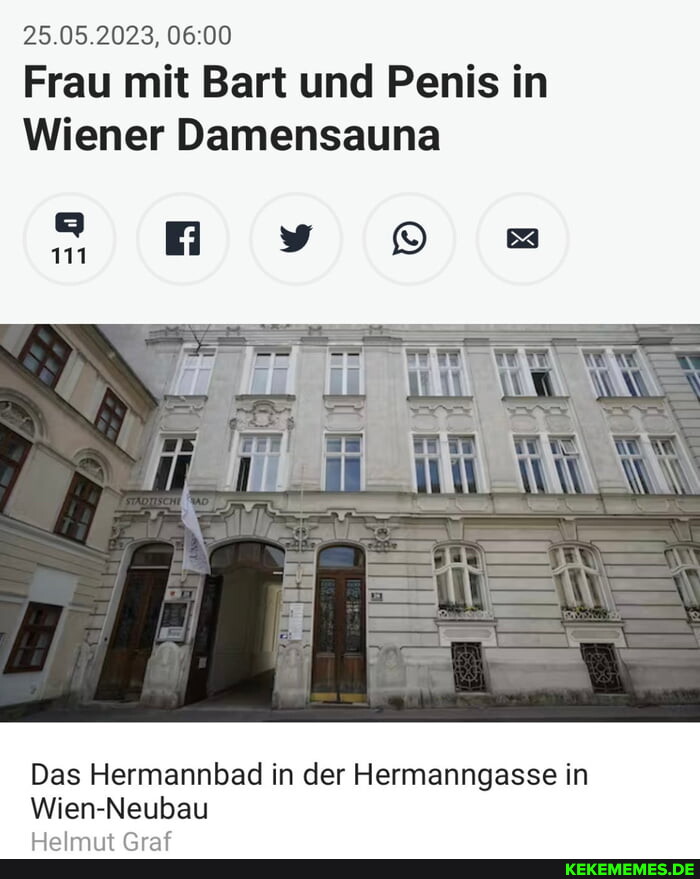25.05.2023, Frau mit Bart und Penis in Wiener Damensauna Das Hermannbad in der H
