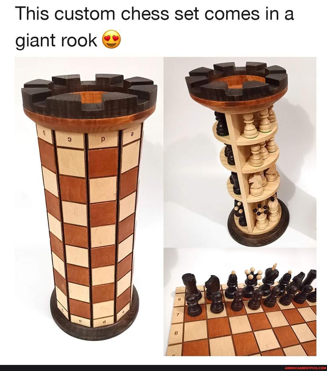 This custom chess set comes ina giant rook - America’s best pics and videos