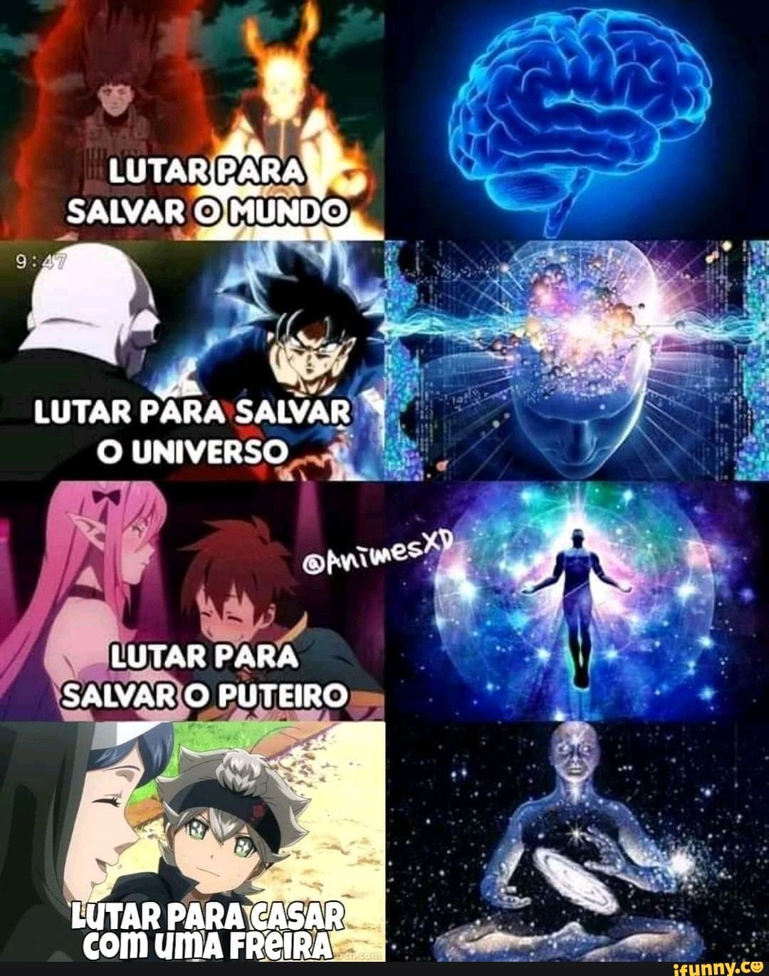 RIDAR.
SALVAR HUNDO,
LUTAR PARA SALVAR O UNIVERSO
LUTAR PARA SALVAR O PUTEIRO