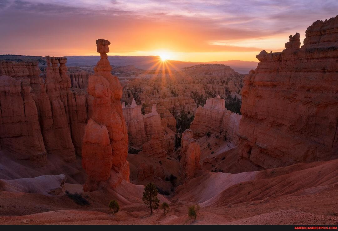beautiful, sunrise, thor, hammer, bryce, canyon, national, park, utah, oc