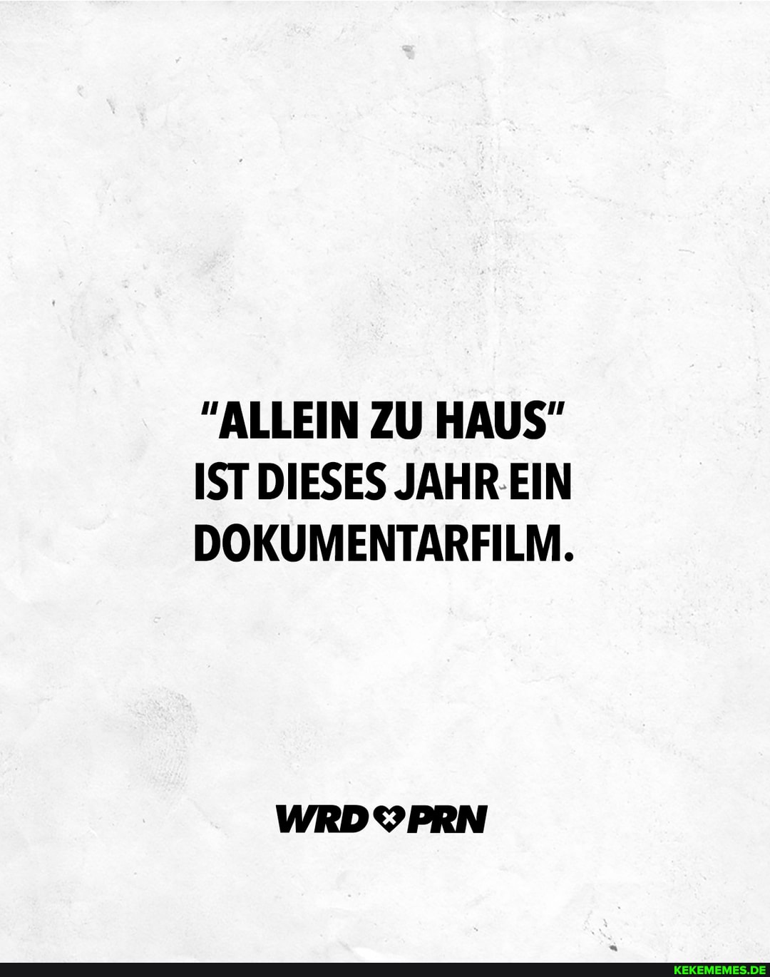 "ALLEIN ZU HAUS"
IST DIESES JAHR EIN DOKUMENTARFILM.
WRDYPRN