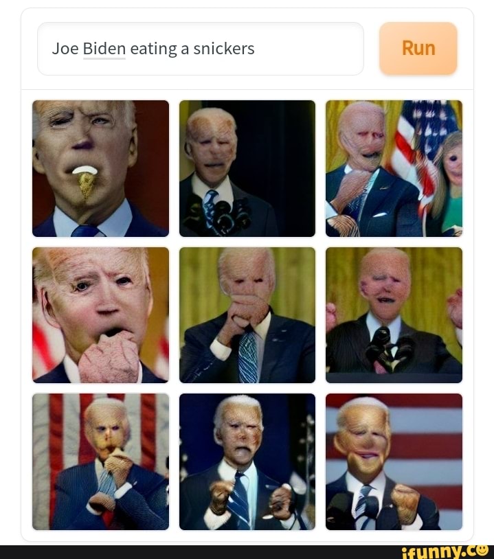 Joe Biden eating a snickers - iFunny