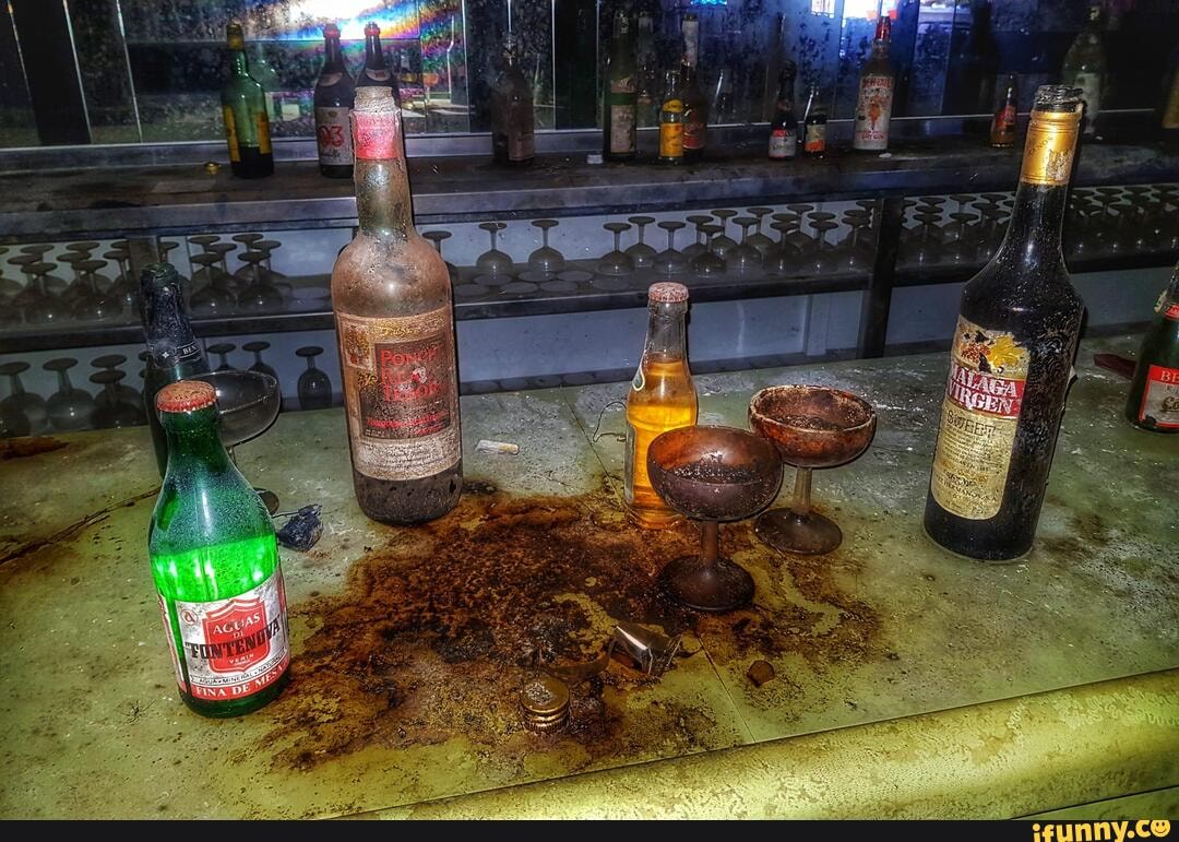 Abandoned bar counter. - )