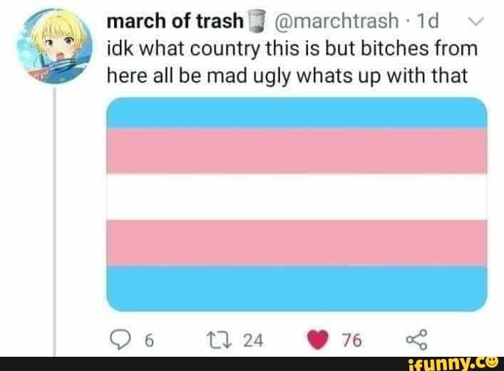 AS march of trash {J @marchtrash-1d v
EM idk what country this is but bitches from
here all be mad ugly whats up with that