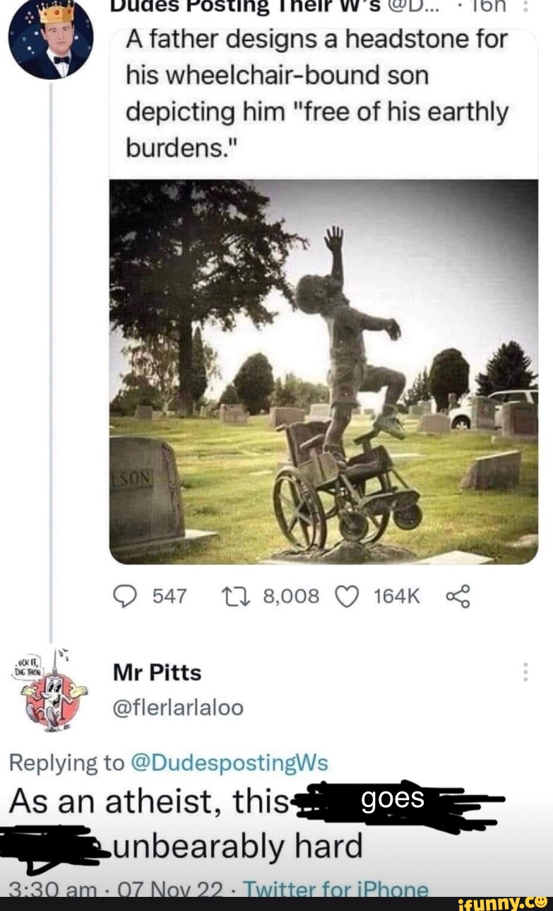 FOSUNE WS CU... A father designs a headstone for his wheelchairbound