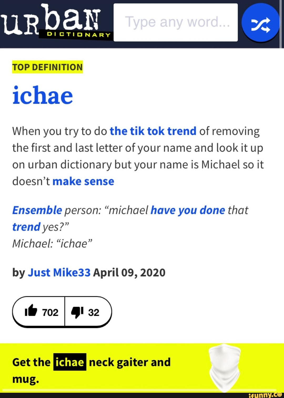 Urbar Em Top Definition Ichae When You Try To Do The Tik Tok Trend Of Removing