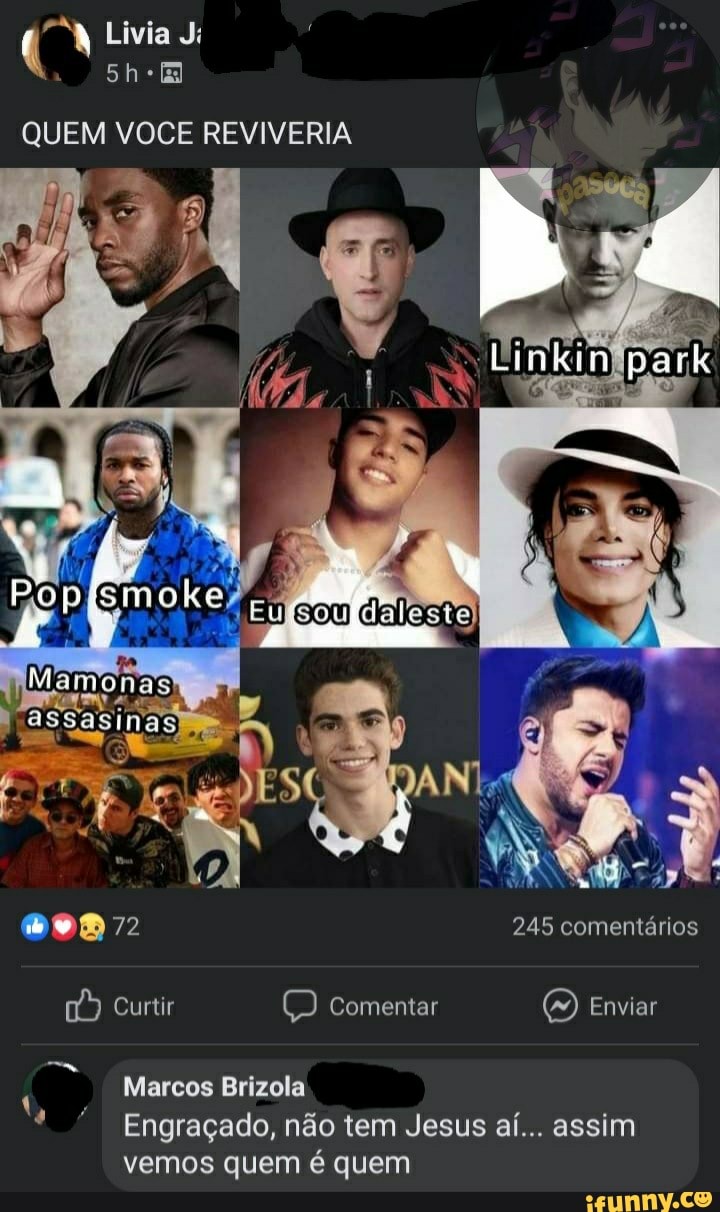 Lívia Ji
QUEM VOCÊ REVI VERIA
dafestel amoras
72
Curtir
Comentar
Marcos Brizola
Engraçado, não tem Jesus aí... assim
vemos quem é quem
245 comentários
Enviar
