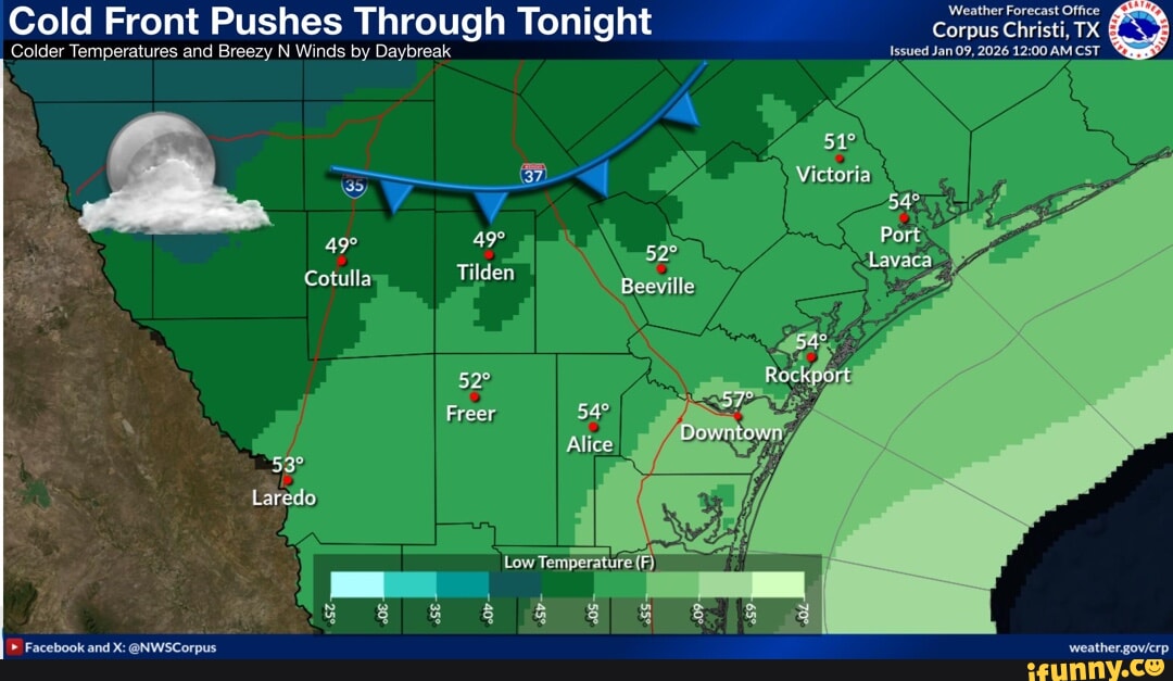 Cold Front Pushes Through Tonight Corpus Christi, Colder Temperatures ...