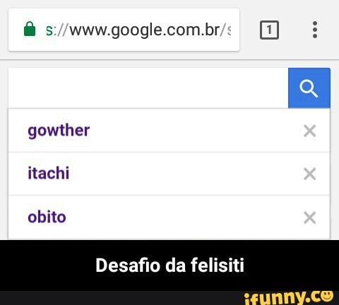 gowther
itachi
obito
Desafio da f - Desafio da felisiti