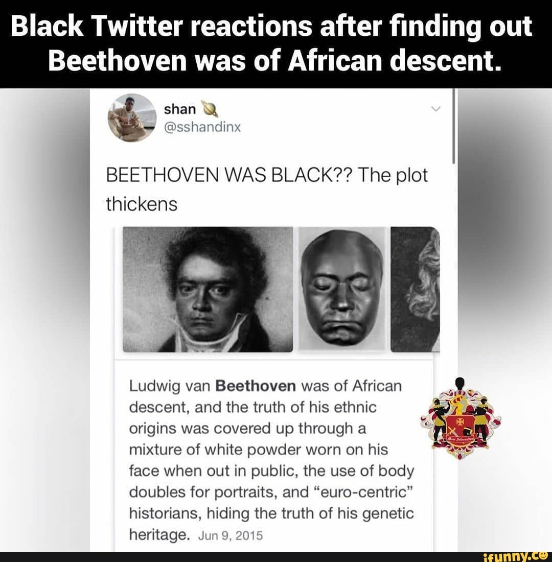 Black Twitter reactions after finding out Beethoven was of African ...