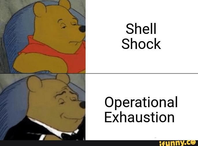 Shell
Shock
Operational
Exhaustion