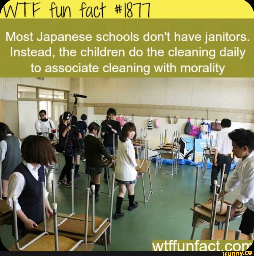 School facts. WTF School. School Cleaning. There are no Janitors in Japanese Schools.