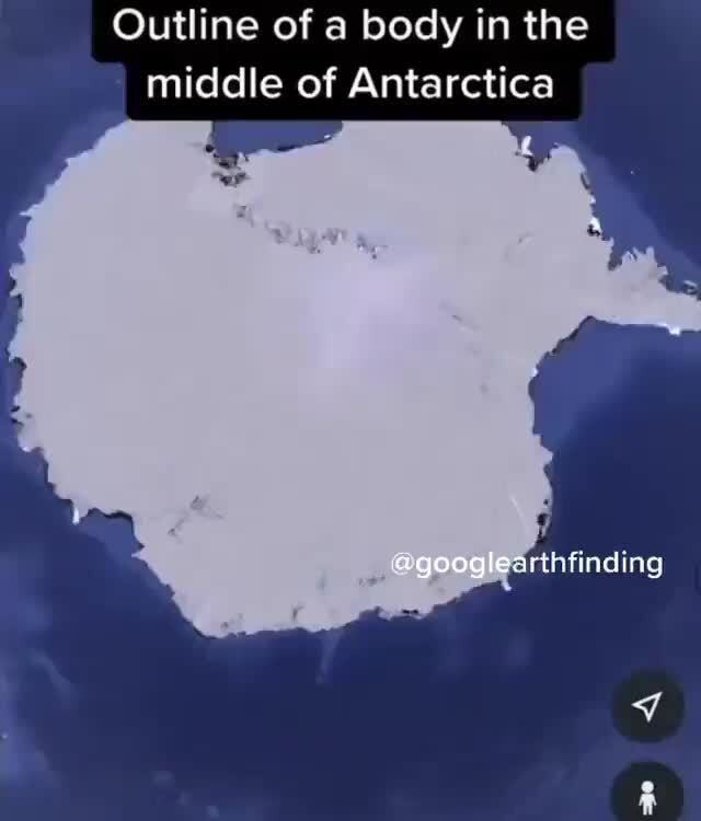 Outline of a body in the middle of Antarctica - )