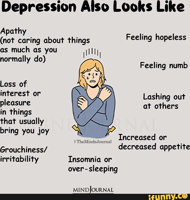 Depression Aiso Looks Like Apathy (not caring about things Feeling ...