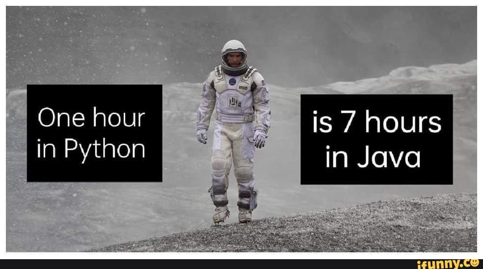 One hour I is 7 hours in Python in Java - iFunny