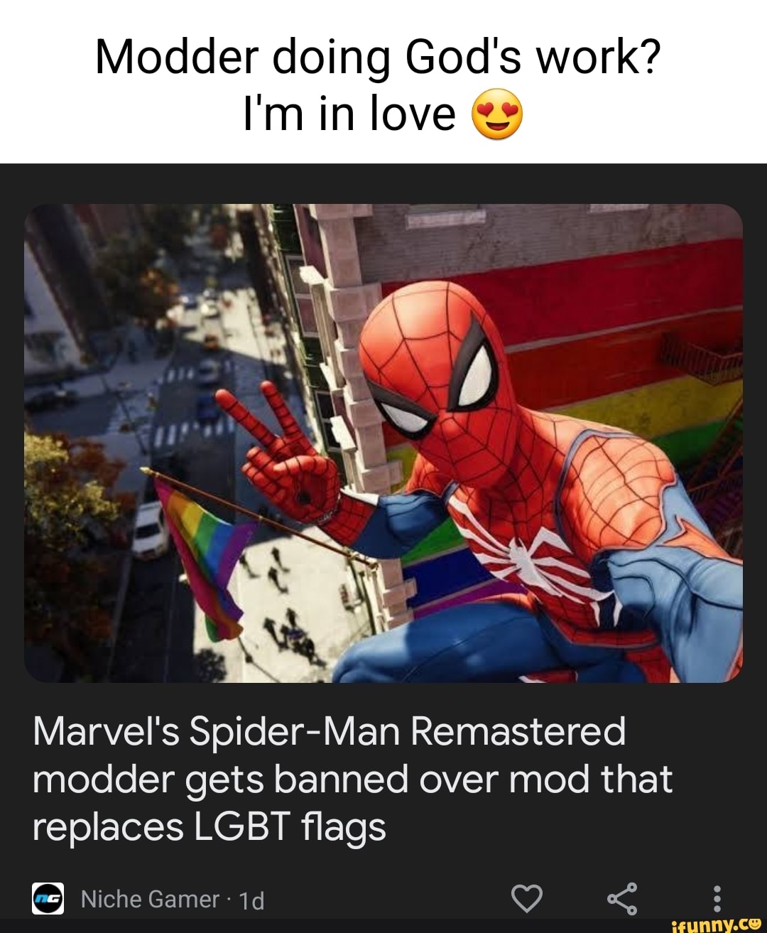 Marvel's Spider-Man Remastered modder gets banned over mod that replaces  LGBT flags - Niche Gamer